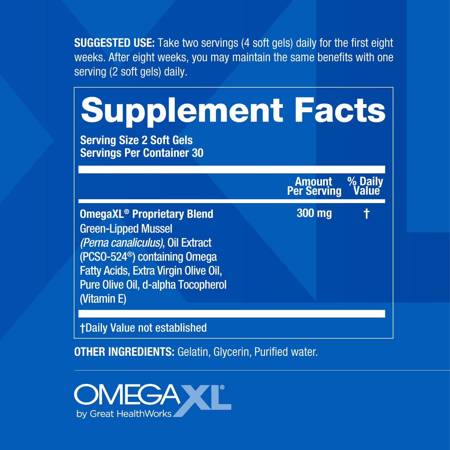 OmegaXL, Supplement Green-Lipped Mussel Oil - 60 Softgels (2 Pack)
